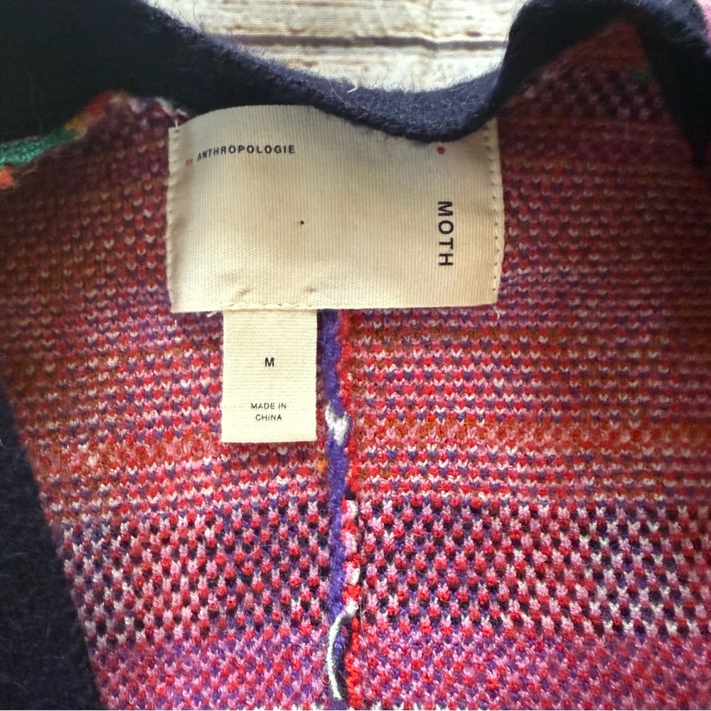 Moth by Anthropologie Williston plaid cardigan multicolor with belt Size M - Picture 9 of 16